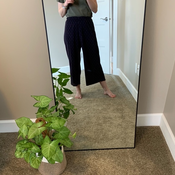 Blue abstract print wide leg cropped pant - ASOS US 4 - Picture 2 of 9